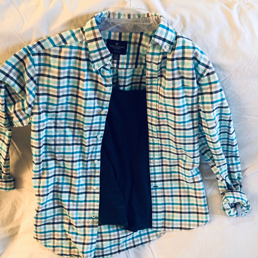 Aerospastale Checkered L/S and Navy Tank top